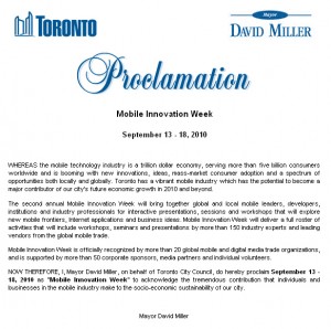 Mobile Innovation Week Proclamation