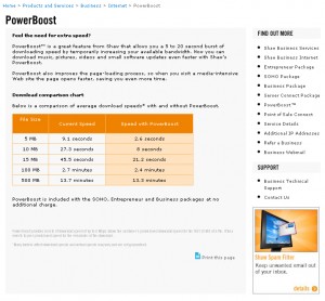 Shaw PowerBoost Page