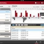 CIBC Mobile Banking App for iPad: Detailed deposits account view with interactive bar graphs