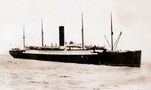 Carpathia Carrying Titanic Lifeboats and Survivors April 1912