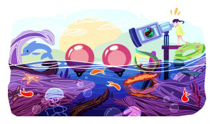 Ontario's Cindy Tang, age 17, wins the first ever Doodle 4 Google Canada competition for her illustration of an underwater sea telescope. (Google Canada)